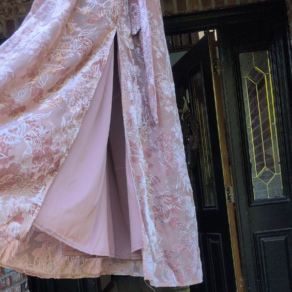 Baltic Born | Uma Velvet Maxi Pink Floral Dress - Picture 3 of 11